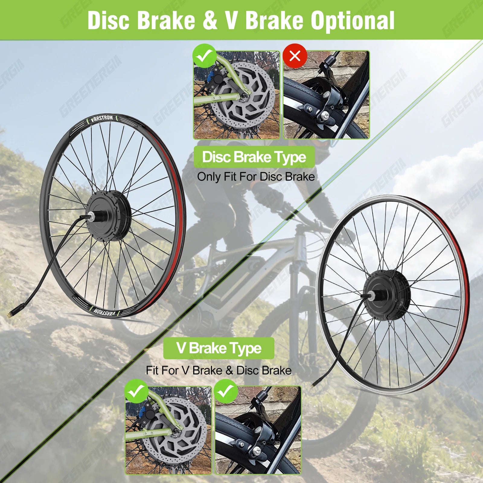Bafang 48V 500W Front Rear Hub Motor Brushless Gear Bicycle Electric Bike Conversion Kit 20-29 Inch 700C Wheel Drive Engine
