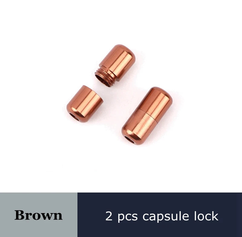 Round Shoelaces Capsule Buckle Aluminum Shoe Laces Without Ties Metal Lock Children And Adults Sneakers Shoelace Accessories