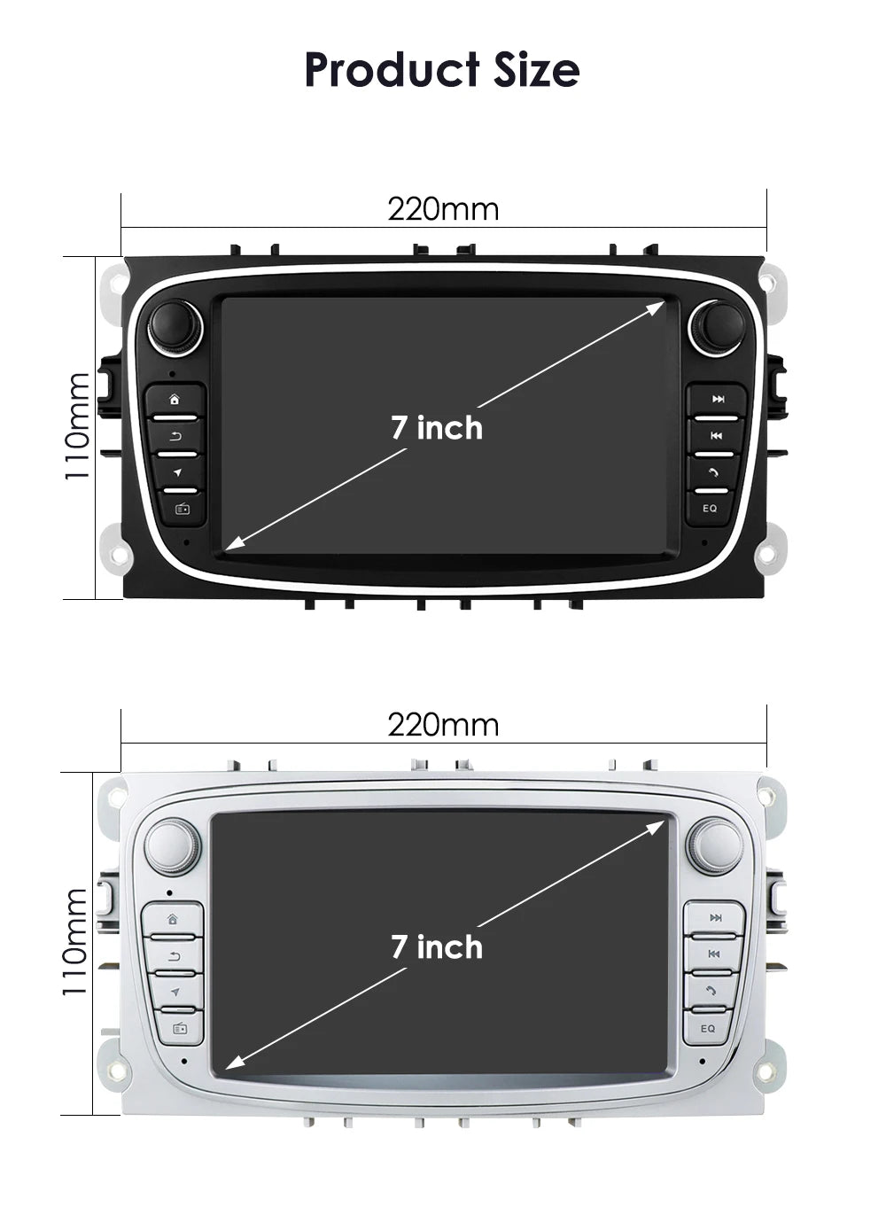 Hizpo 7inch Android Car Radio for Ford Focus S-Max Galaxy C-Max Kuga Mondeo Multimedia Auto CarPlay RDS DSP BT 4G CarPlay SWC