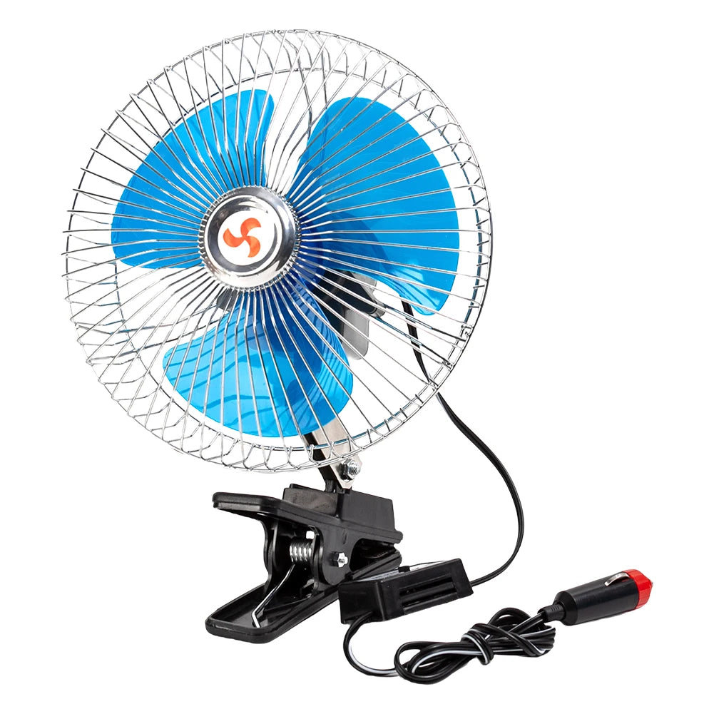 Portable Car Cooling Fan 12V 24V Oscillating Strong Air Cooler Adjustable Speed for Hot Summer Drives