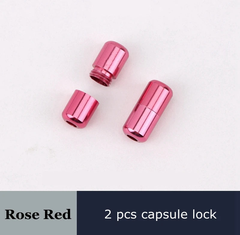 Round Shoelaces Capsule Buckle Aluminum Shoe Laces Without Ties Metal Lock Children And Adults Sneakers Shoelace Accessories