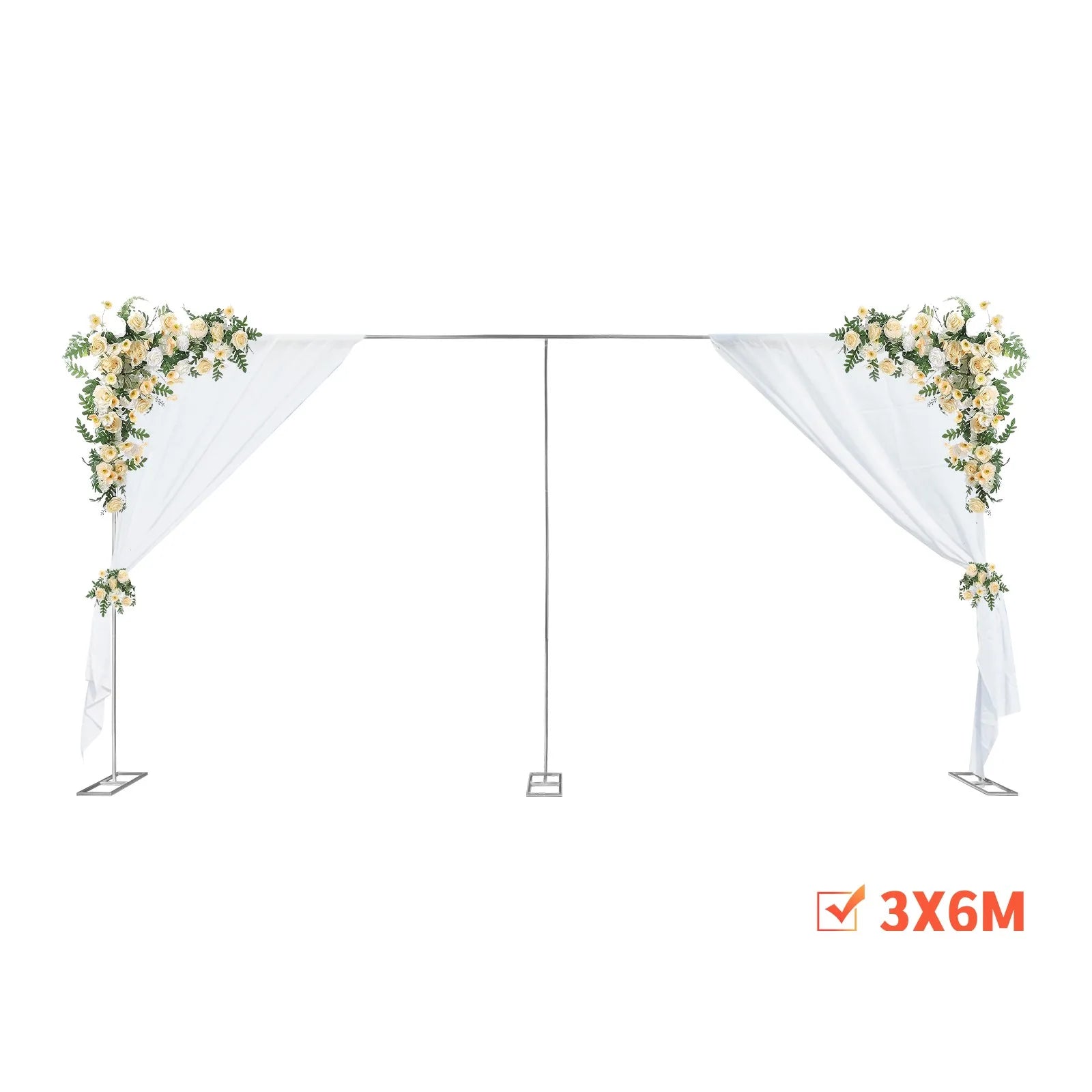 6 x 3m Backdrop Stand,Adjustable 10x20FT  Metal Arch Backdrop Stand for Parties Wedding Ceremony, Metal Arch Frame Decorate