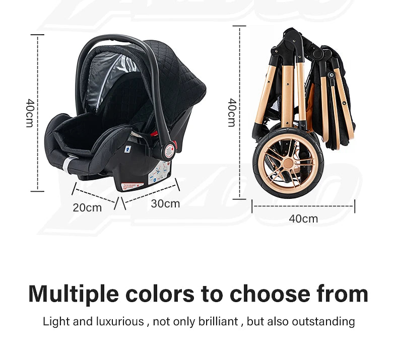 Baby Stroller 3 in 1 Multifunctional Stroller Easy Folding Travel Portable Baby Carriage Safety Seat EU Standard Free Shipping