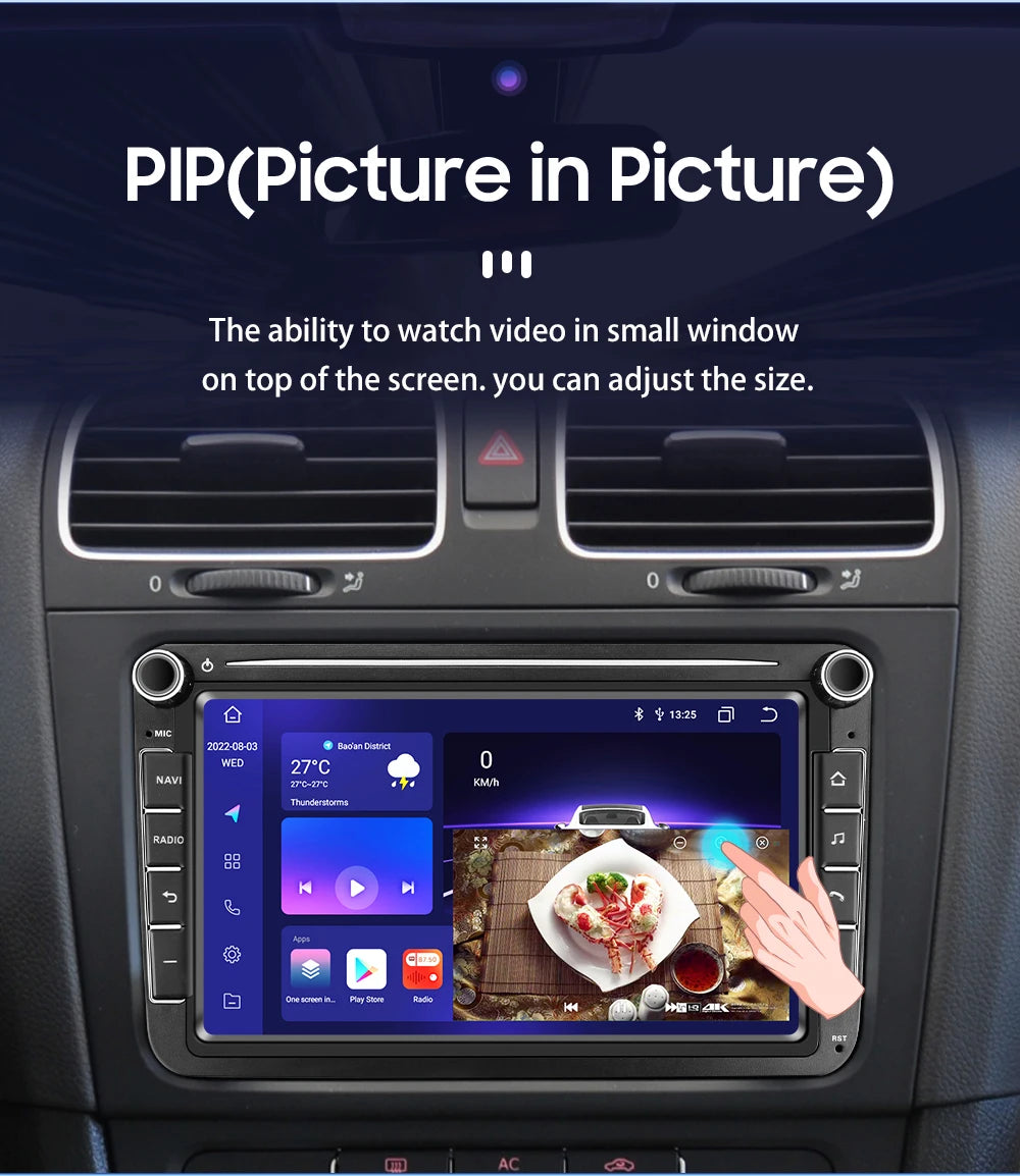 For Volkswagen Passat B6 VW Golf 5 Transporter Polo Jetta Skoda Seat Android 14 Carplay 2 Din Car Radio Multimedia Player GPS 4G