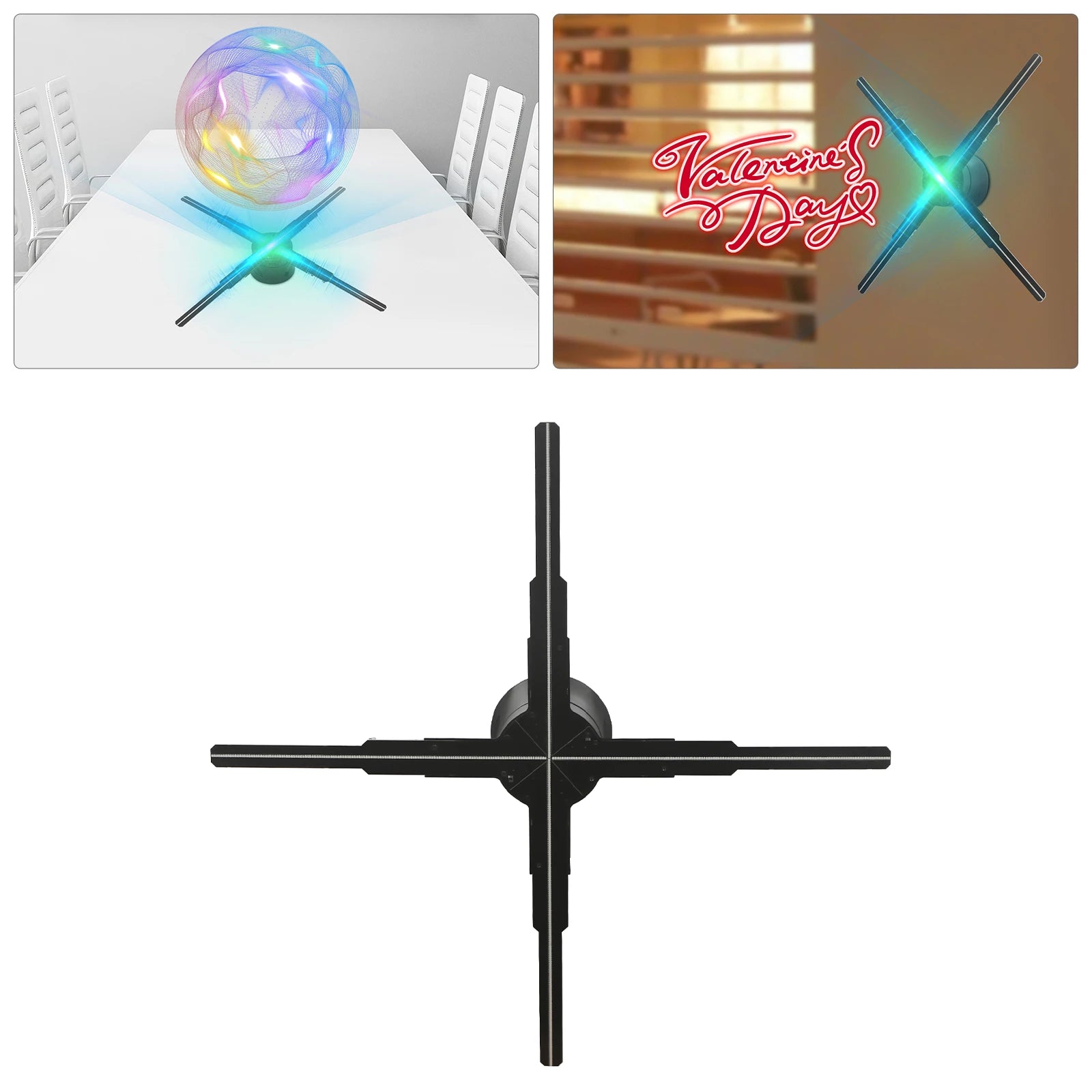 3D Hologram LED Fan 552*LED Beads Commercial/Advertising Display with WiFi Remote & APP Control Multi-Scene Application