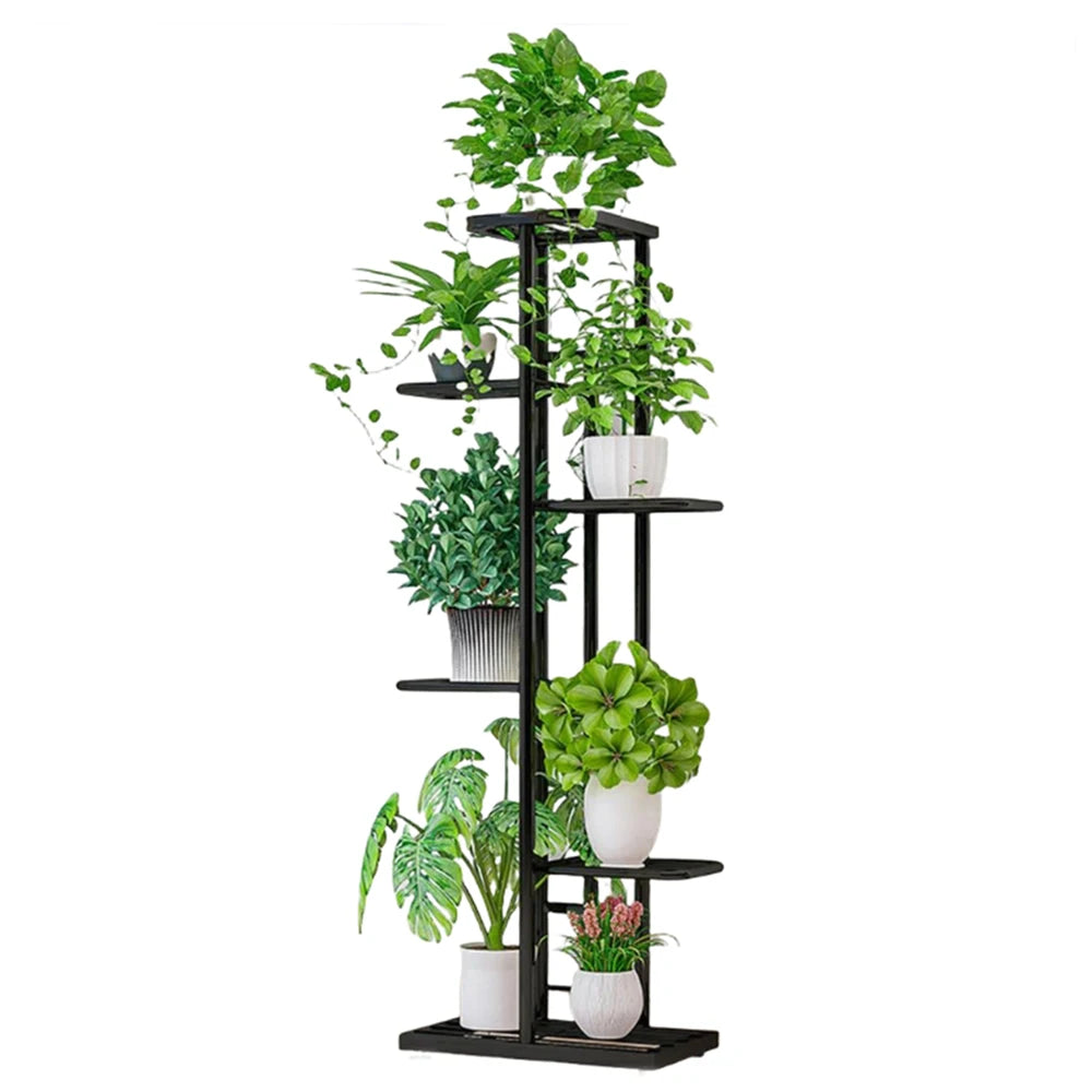 6 Tier Plant Shelves Iron Potted Flower Plant Stand Rack Multiple Flower Pot Holder Shelf Indoor Outdoor Planter Display
