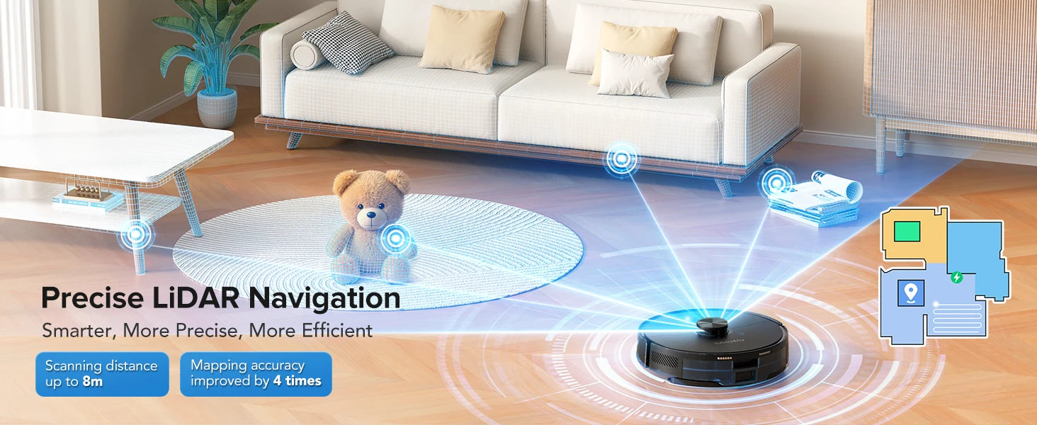Lubluelu L15 Max  Robot Vacuum Mop Combo 5500Pa Robot Vacuum Auto-Charging  5 Maps 24 No-go Zones 3 In 1 Robot Vacuum Cleaner