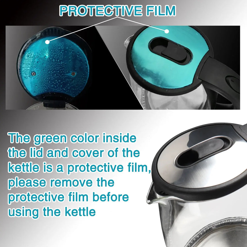 1.8L Electric Kettle Glass Tea Kettle 220V 1500-1800W Water Boiler Home Kitchen water heater,Dry Boiling Protection