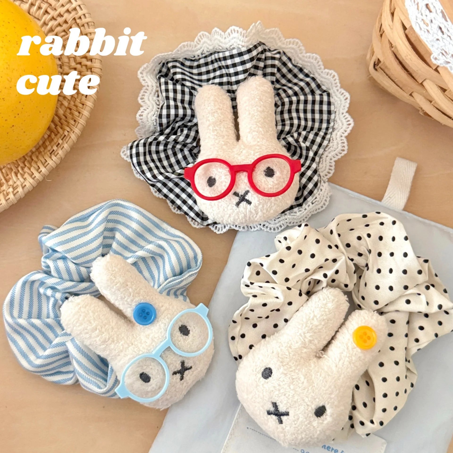 1/3 Pcs Cute Cartoon Bunny Hair Loop Ponytail Large Intestine Loop Hair Accessory Sweet Miffy Cosplay Merchandise