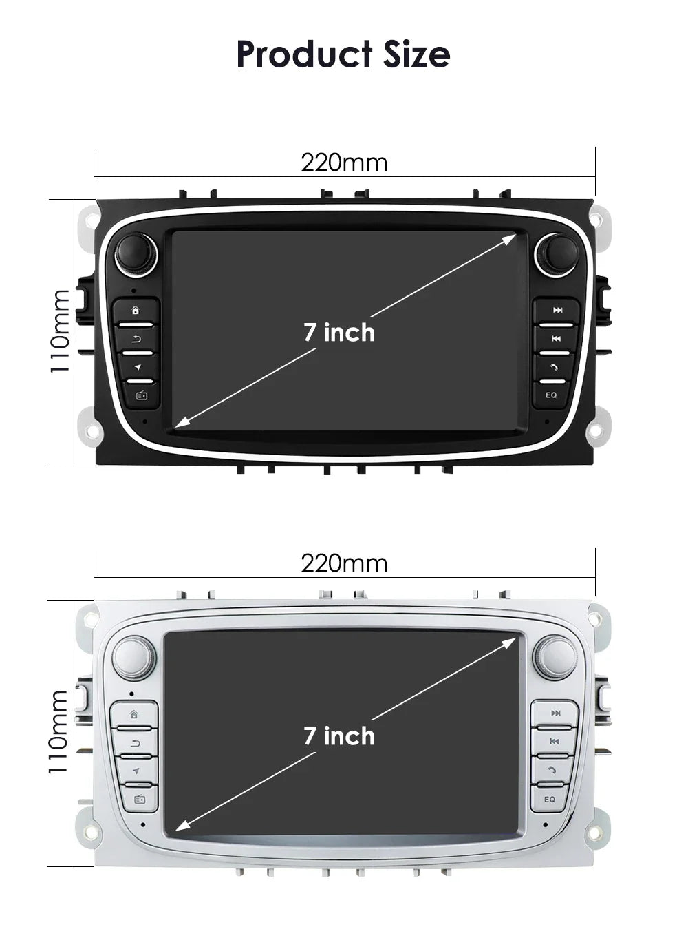 Hizpo 7inch Android Car Radio for Ford Focus S-Max Galaxy C-Max Kuga Mondeo Multimedia Auto CarPlay RDS DSP BT 4G CarPlay SWC