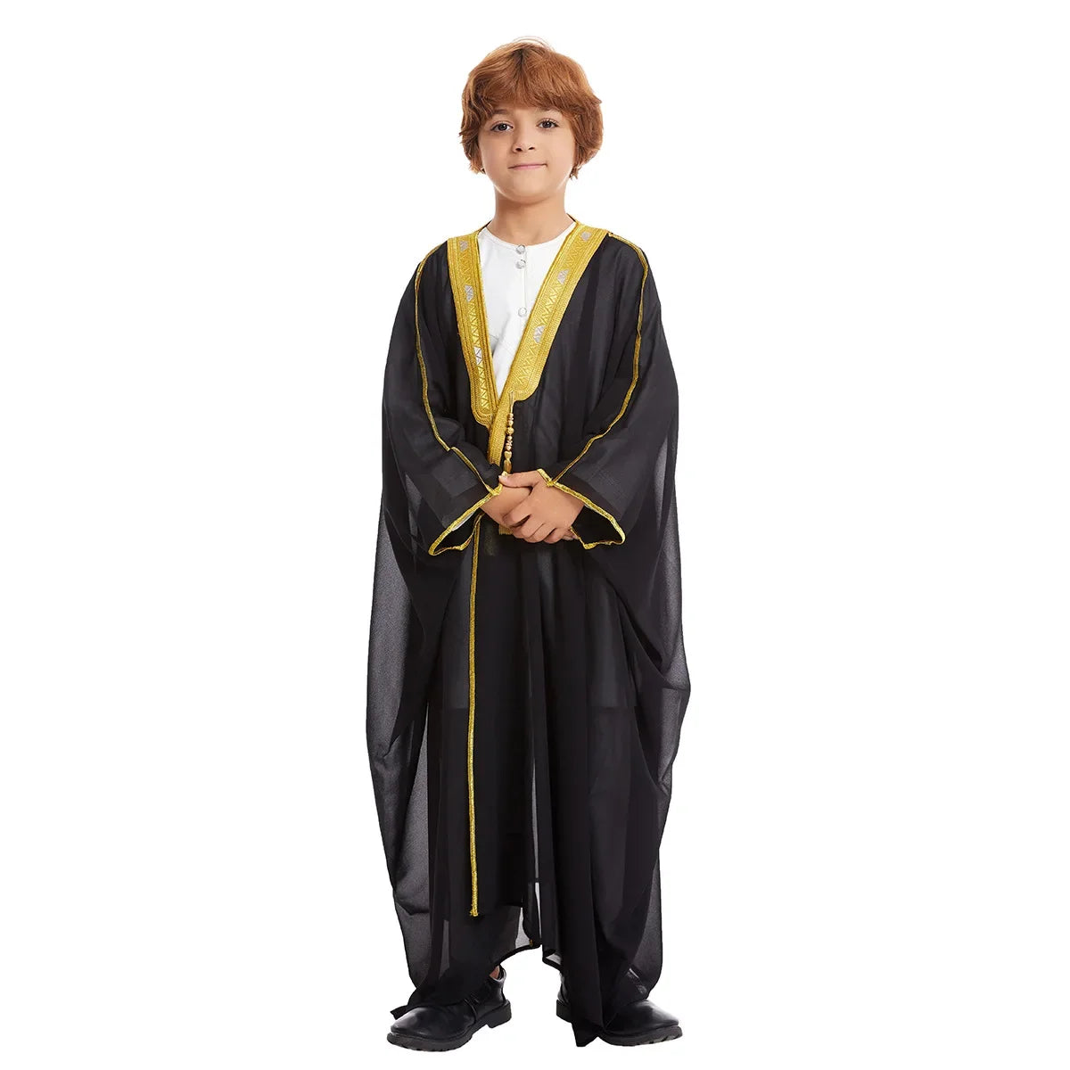 Muslim Saudi Arabian Boy Abaya Children Praying Islamic Clothing Kimono Middle Eastern Teen Dress Dubai New Fashion Classic