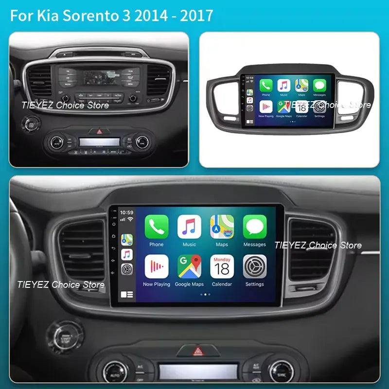 Android 15 For Kia Sorento 3 2014 - 2017 Car Radio Multimedia Video Player Navigation stereo GPS Android 10 No 2din 2 din dvd