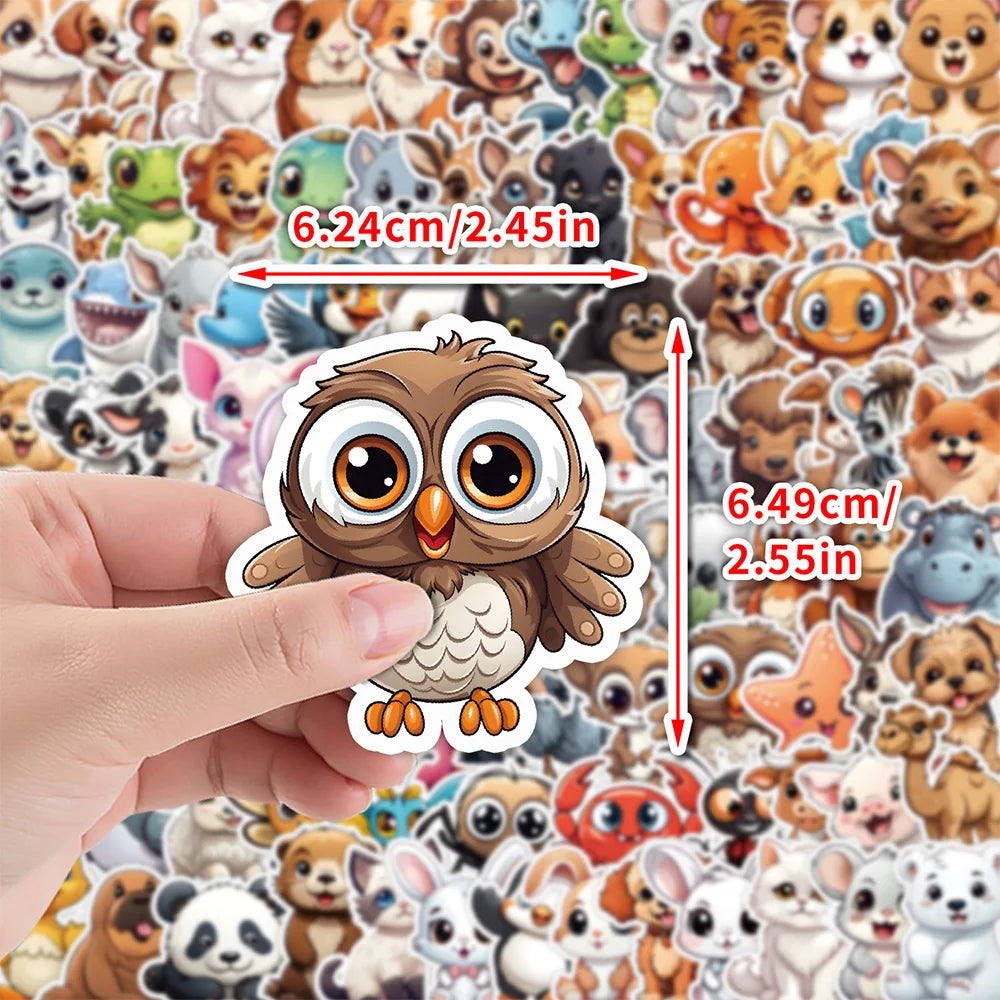 10/30/50/100pcs Cute Cartoon Baby Animals Stickers Kawaii Graffiti Decals Decoration DIY Scrapbook Luggage Phone Sticker Packing