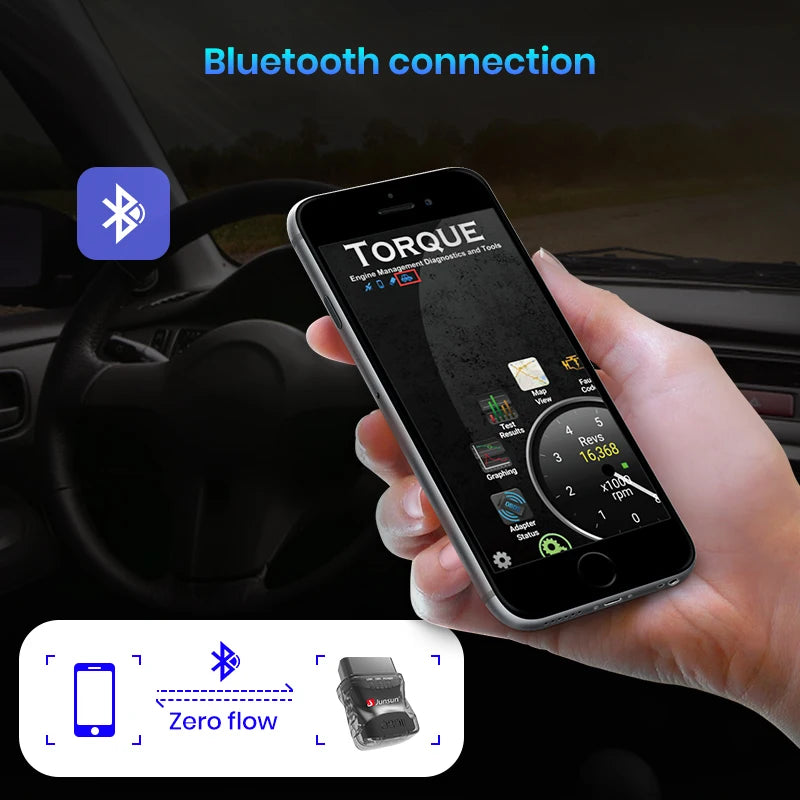 Junsun Auto Scanner mini ELM327 Bluetooth OBD2 Adapter Car Diagnostic Tool Scan Tool