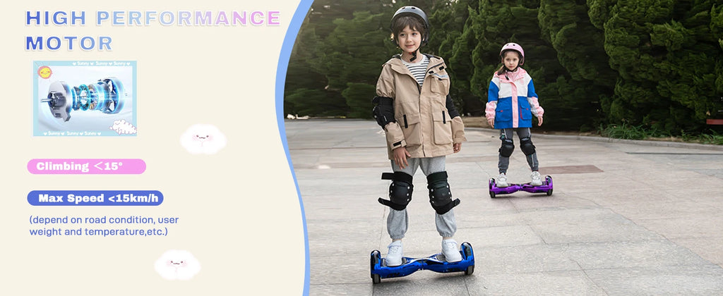 RCB Hoverboard, 6.5 Inch Two Wheel Hoverboard with Bluetooth Speaker with LED Light, Hoverboard Great Gift for Kids and Adults