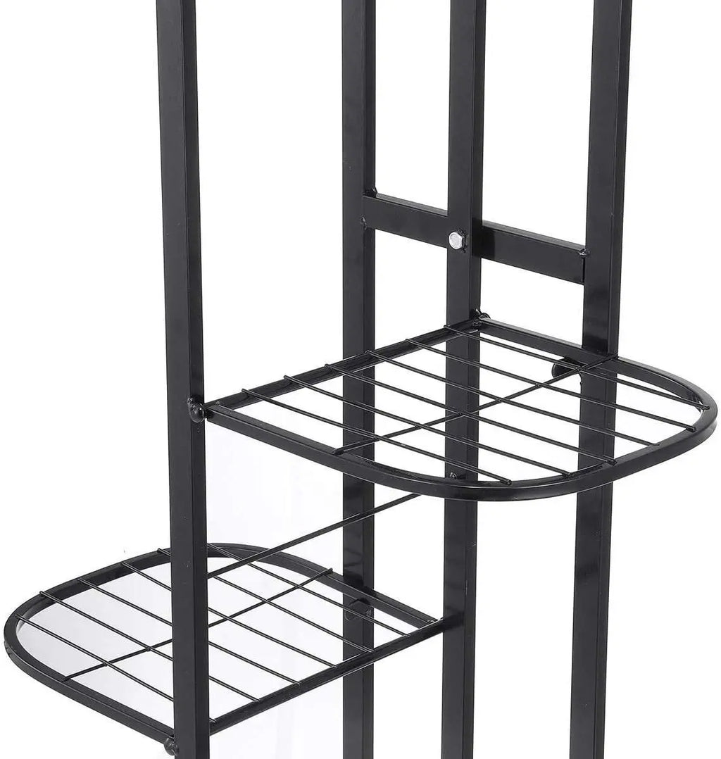 6 Tier Plant Shelves Iron Potted Flower Plant Stand Rack Multiple Flower Pot Holder Shelf Indoor Outdoor Planter Display
