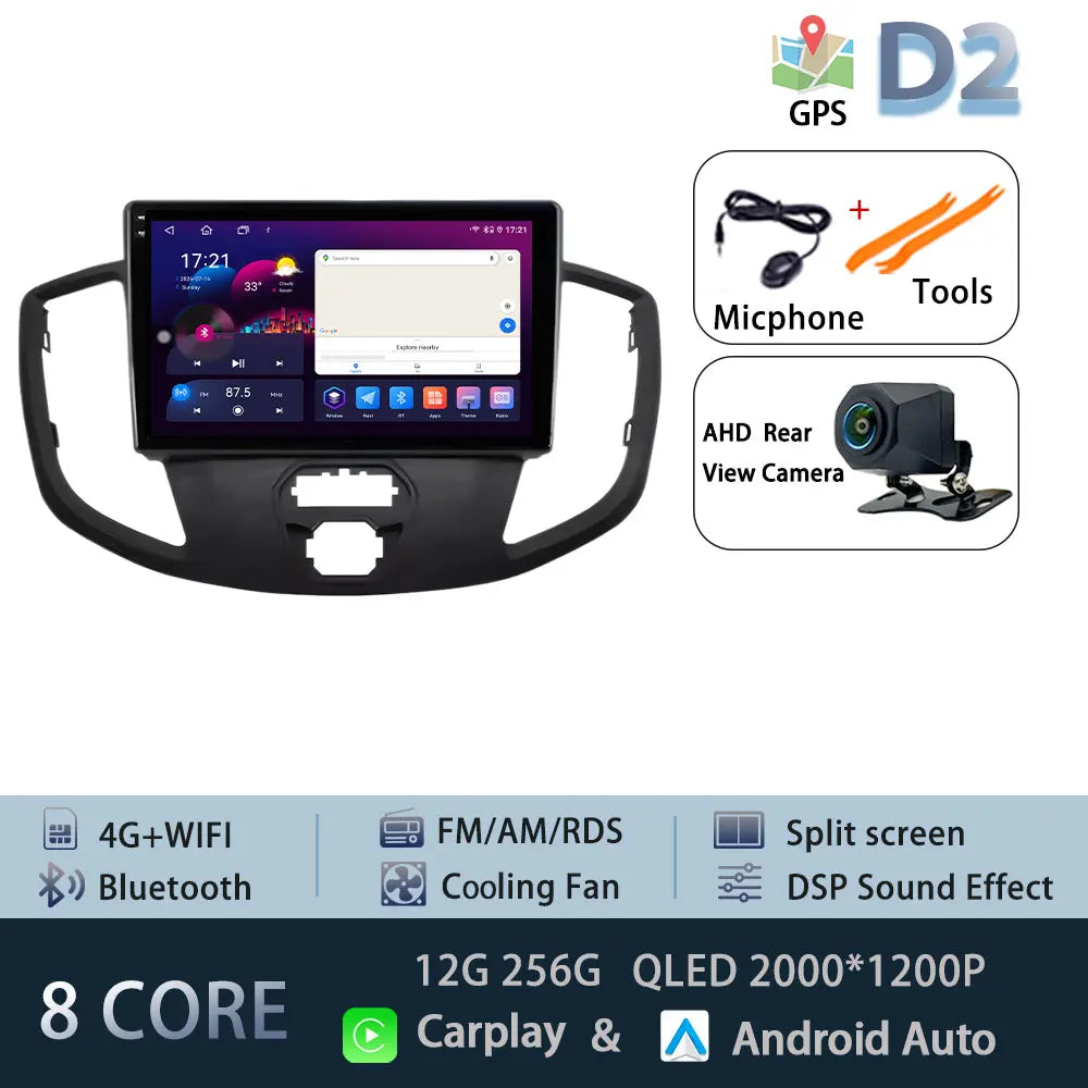 Android 15 for Ford Transit 2015 - 2018 Qualcomm Snapdragon Navigation 4G WIFI  Multimedia Player Auto Carplay auto BT