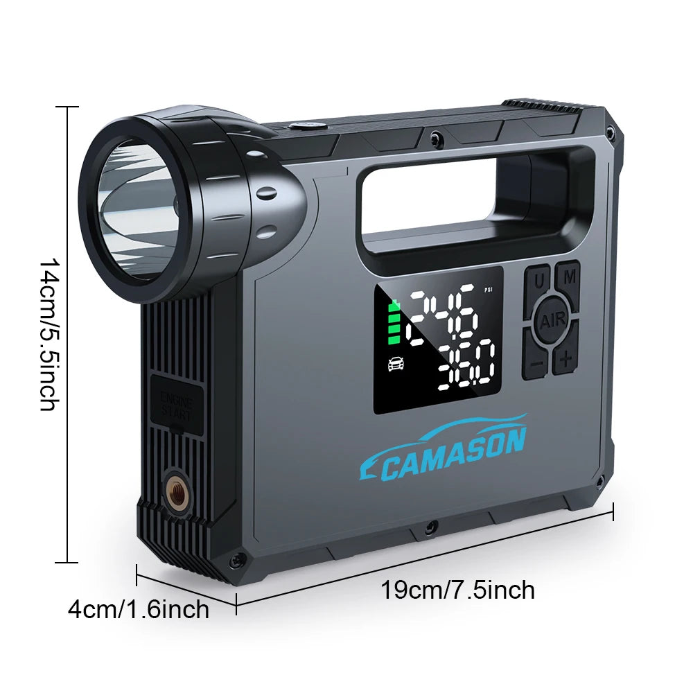 5 in 1 Car Jump Starter with air Compressor Portable Flashlight Starting Device Power Bank Battery Automotive Booster start