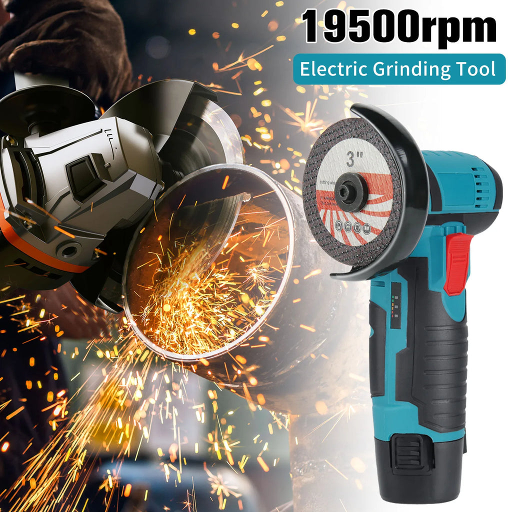 Mini Angle Grinder With 2 Battery Cutting Grinder For Cutting Polishing Wood Stone Steel 12V Cordless Polisher Cutting Machine
