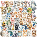 50PCS Cute watercolor animal cartoon graffiti sticker DIY skateboard phone laptop waterproof cool sticker, sticker toy