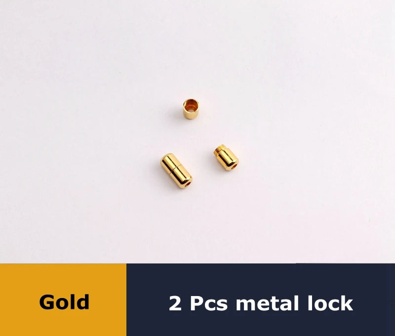 Round Shoelaces Capsule Buckle Aluminum Shoe Laces Without Ties Metal Lock Children And Adults Sneakers Shoelace Accessories