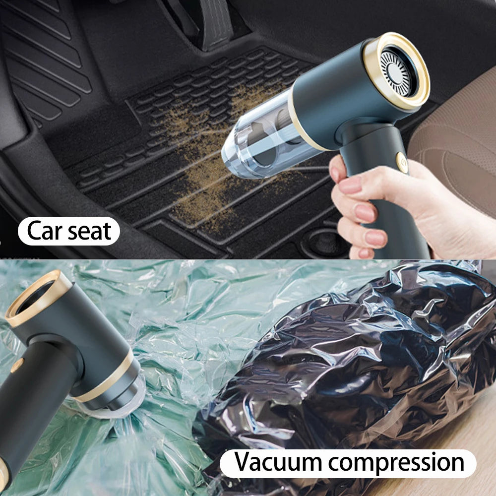 Cordless Rechargeable Car Vacuum Cleaner handheld Portable  Motor Vacuum Cleaner 60W With Short Long Nozzle Brush
