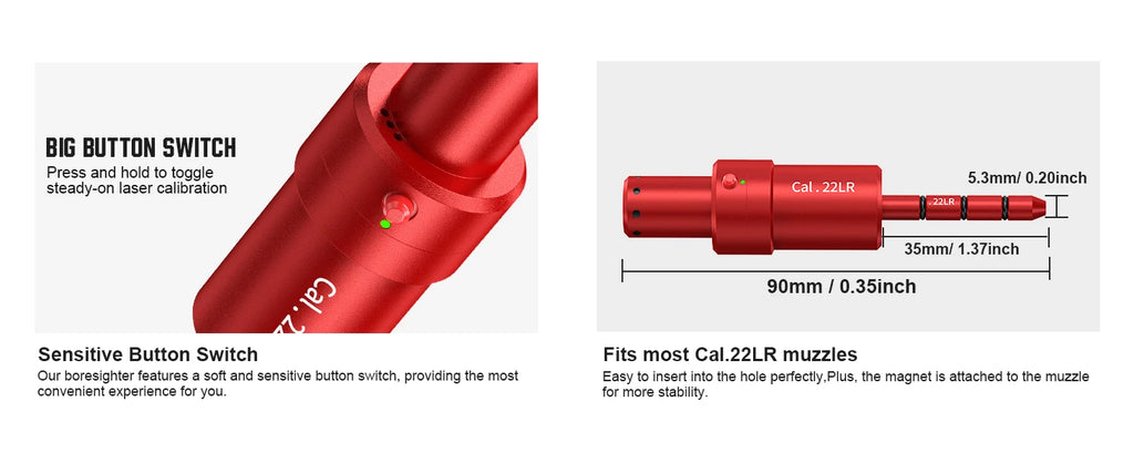 22LR multifunctional magnetic red green light trainer, dual-purpose for training and calibration