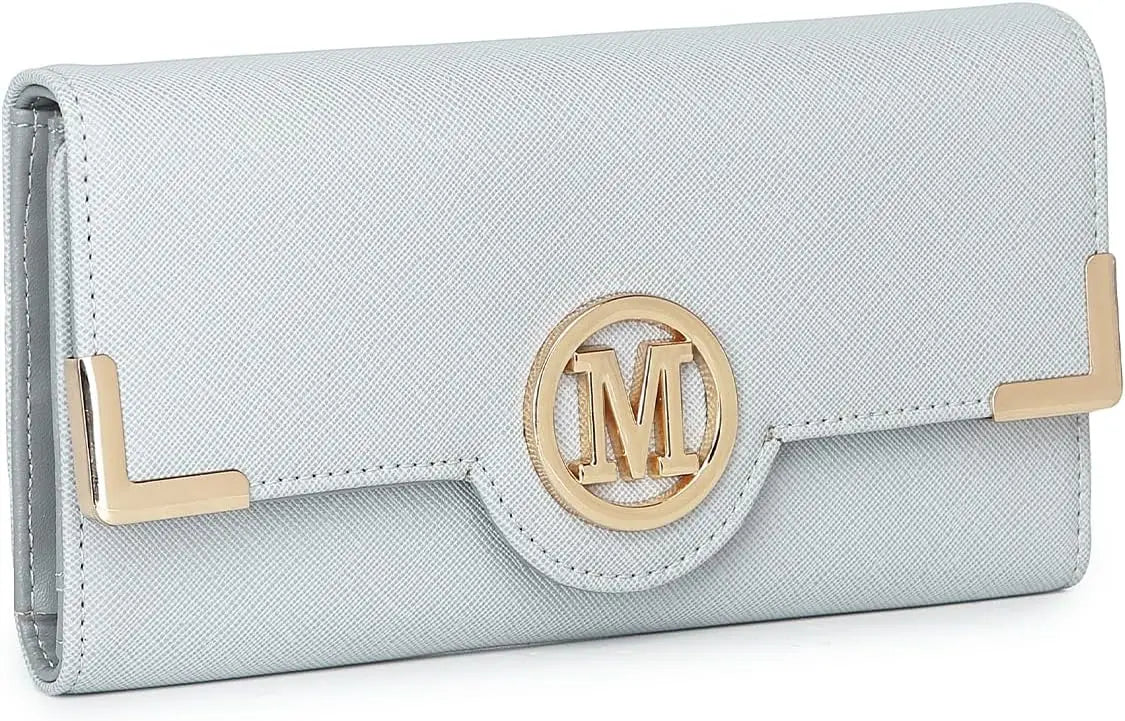 Miss Lulu WOMEN'S purse Long Wallet with zipper PU leather Card hand fan keys Holder Phone Case