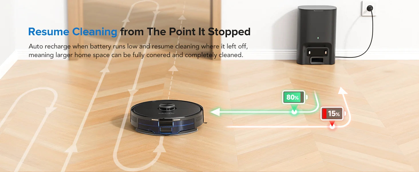Lubluelu L15 Max  Robot Vacuum Mop Combo 5500Pa Robot Vacuum Auto-Charging  5 Maps 24 No-go Zones 3 In 1 Robot Vacuum Cleaner
