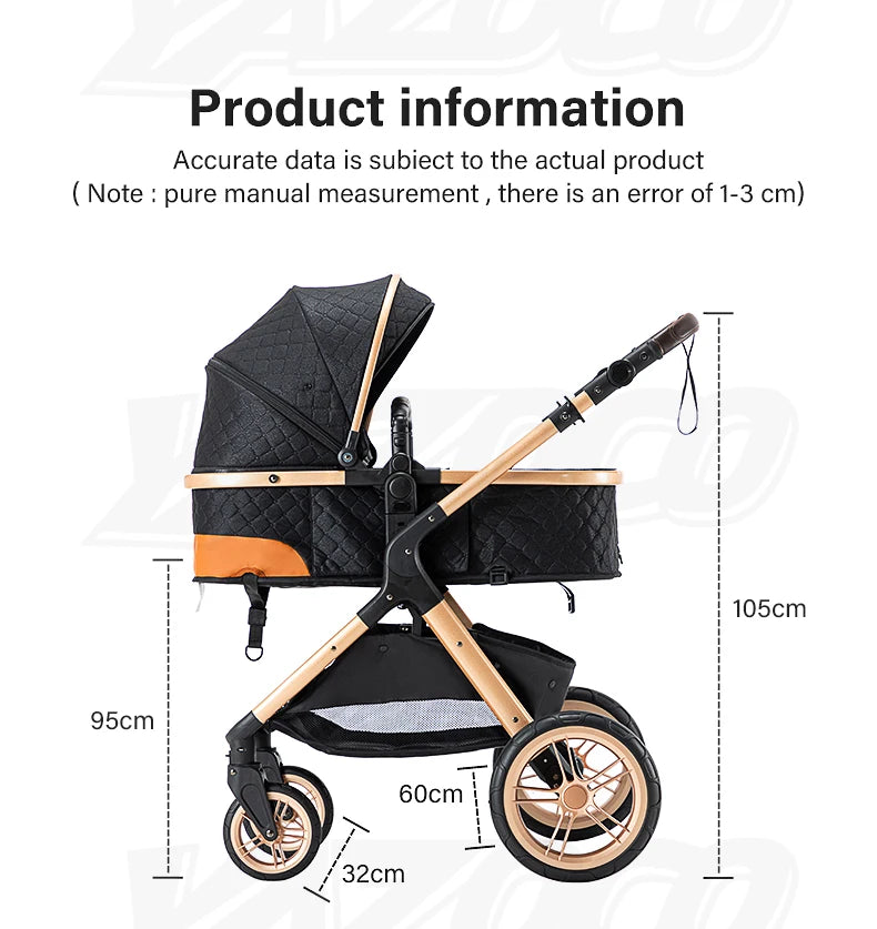 Baby Stroller 3 in 1 Multifunctional Stroller Easy Folding Travel Portable Baby Carriage Safety Seat EU Standard Free Shipping