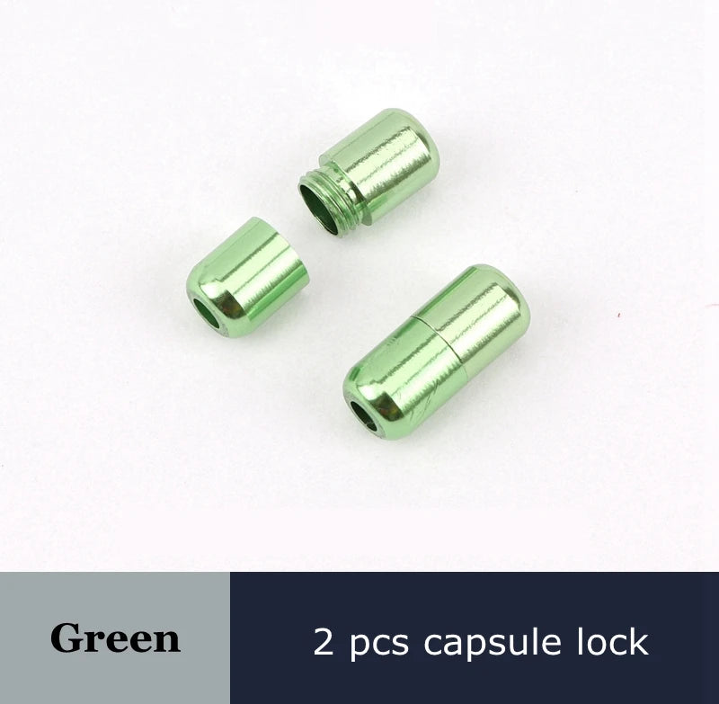 Round Shoelaces Capsule Buckle Aluminum Shoe Laces Without Ties Metal Lock Children And Adults Sneakers Shoelace Accessories