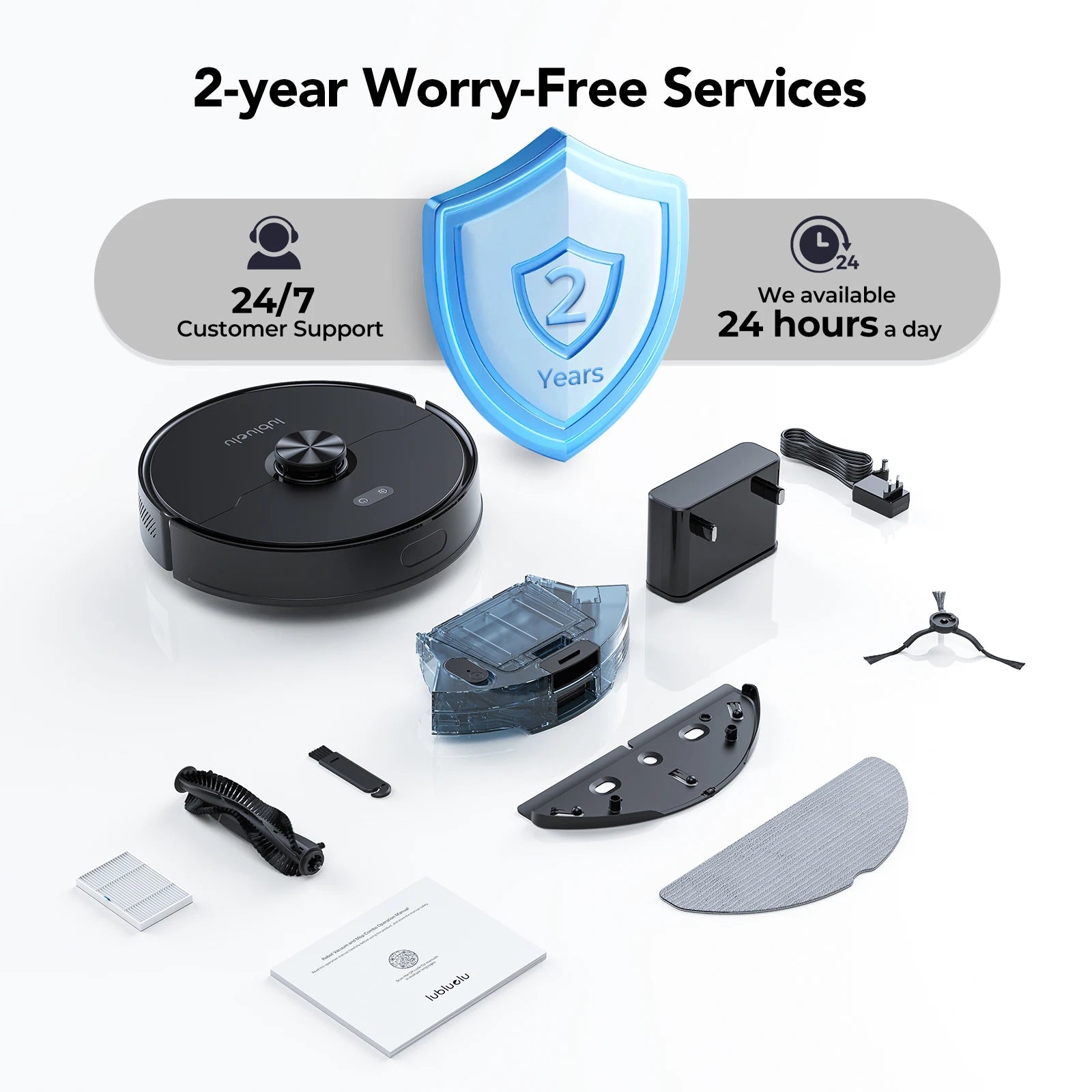 Lubluelu L15 Max  Robot Vacuum Mop Combo 5500Pa Robot Vacuum Auto-Charging  5 Maps 24 No-go Zones 3 In 1 Robot Vacuum Cleaner
