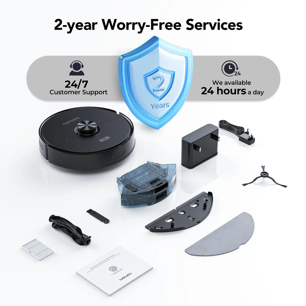 Lubluelu L15 Max  Robot Vacuum Mop Combo 5500Pa Robot Vacuum Auto-Charging  5 Maps 24 No-go Zones 3 In 1 Robot Vacuum Cleaner