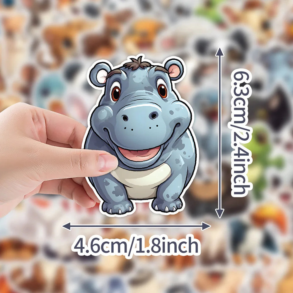 10/30/50/100pcs Cute Cartoon Baby Animals Stickers Kawaii Graffiti Decals Decoration DIY Scrapbook Luggage Phone Sticker Packing