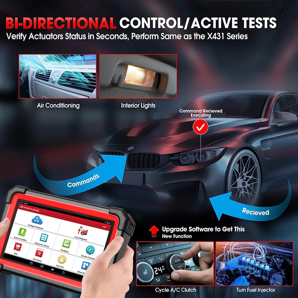 LAUNCH X431 CRP919E BT Car Diagnostic Tool OBD2 Scanner DBScar VII VCI Auto with Active Test ECU Coding CANFD DOIP 31+ Reset