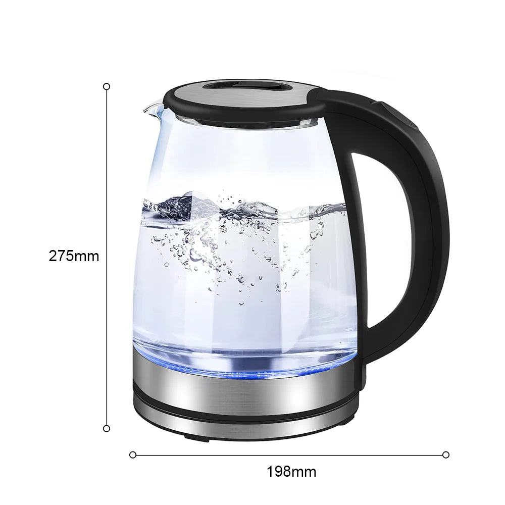 1.8L Electric Kettle Glass Tea Kettle Water Boiler 220V Auto Shut-Off Electric Kettle Home Kitchen Appliances
