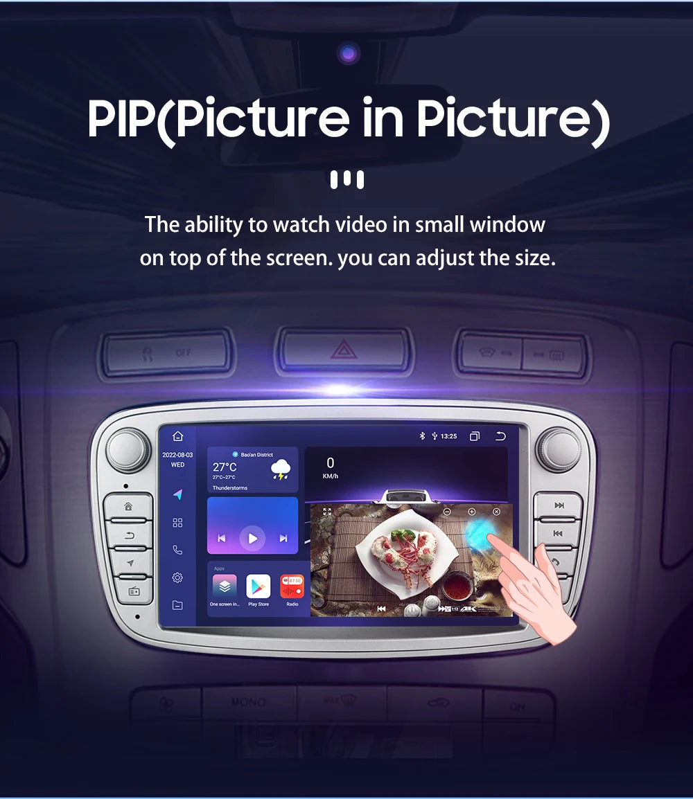 Hizpo 7inch Android Car Radio for Ford Focus S-Max Galaxy C-Max Kuga Mondeo Multimedia Auto CarPlay RDS DSP BT 4G CarPlay SWC