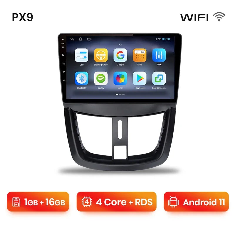 AWESAFE PX9 Car Radio Autoradio for PEUGEOT 207 207CC 2006-2015 Wireless Carplay Screen Android Auto Stereo GPS Navi FM RDS BT