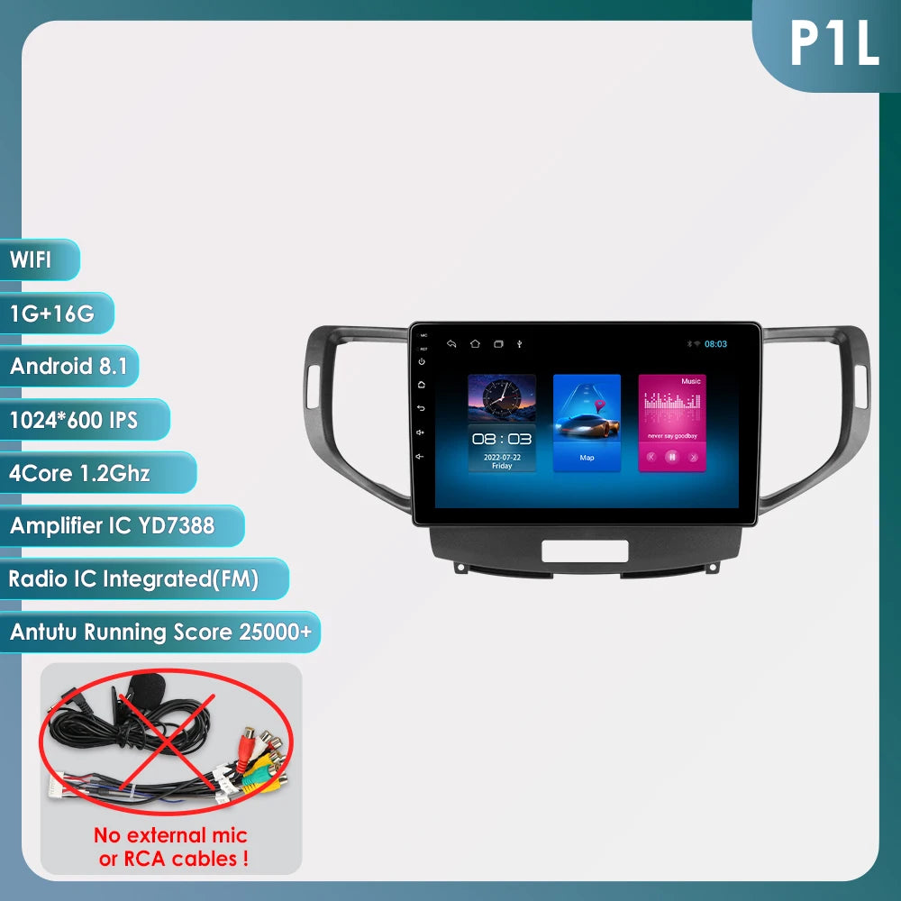 Android 12 for Honda Accord 8 Acura TSX 2008-2012 Auto radio Multimedia Video player GPS navigation Stereo 2din RDS DSP Carplay