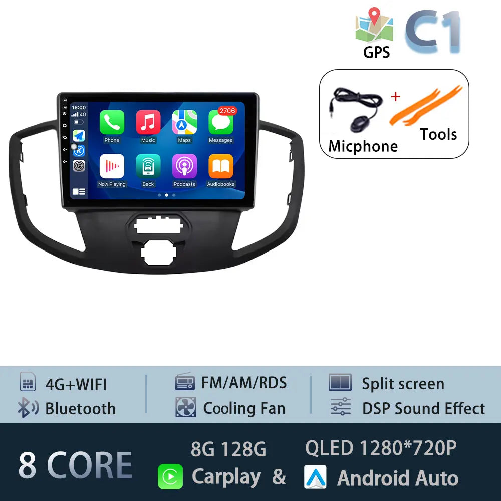 Android 15 for Ford Transit 2015 - 2018 Qualcomm Snapdragon Navigation 4G WIFI  Multimedia Player Auto Carplay auto BT