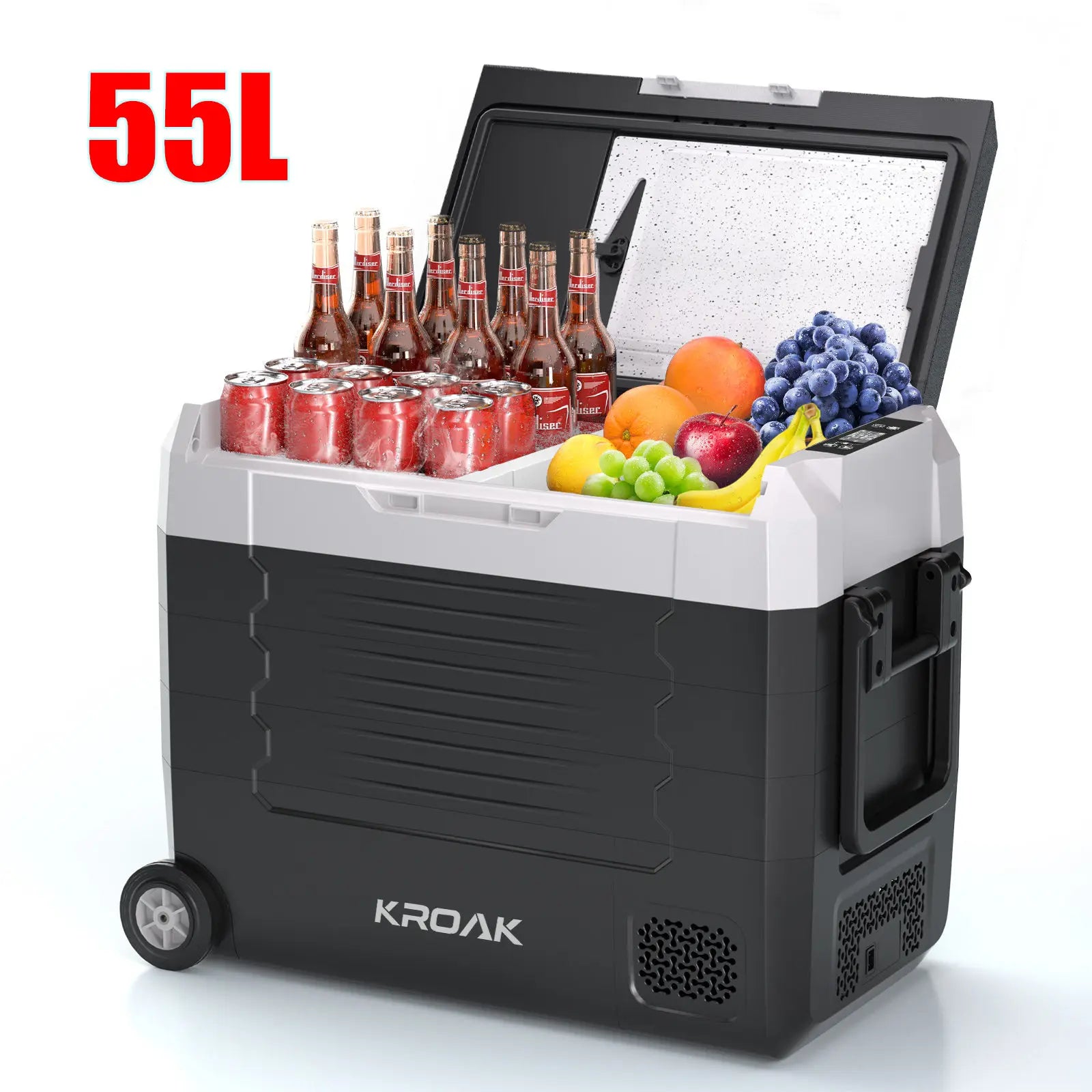 KROAK Car Refrigerator 12V 24V RV Car Fridge Dual Zone APP Control 35L 45L 55L Portable Refrigerator Freezer for Camping Travel