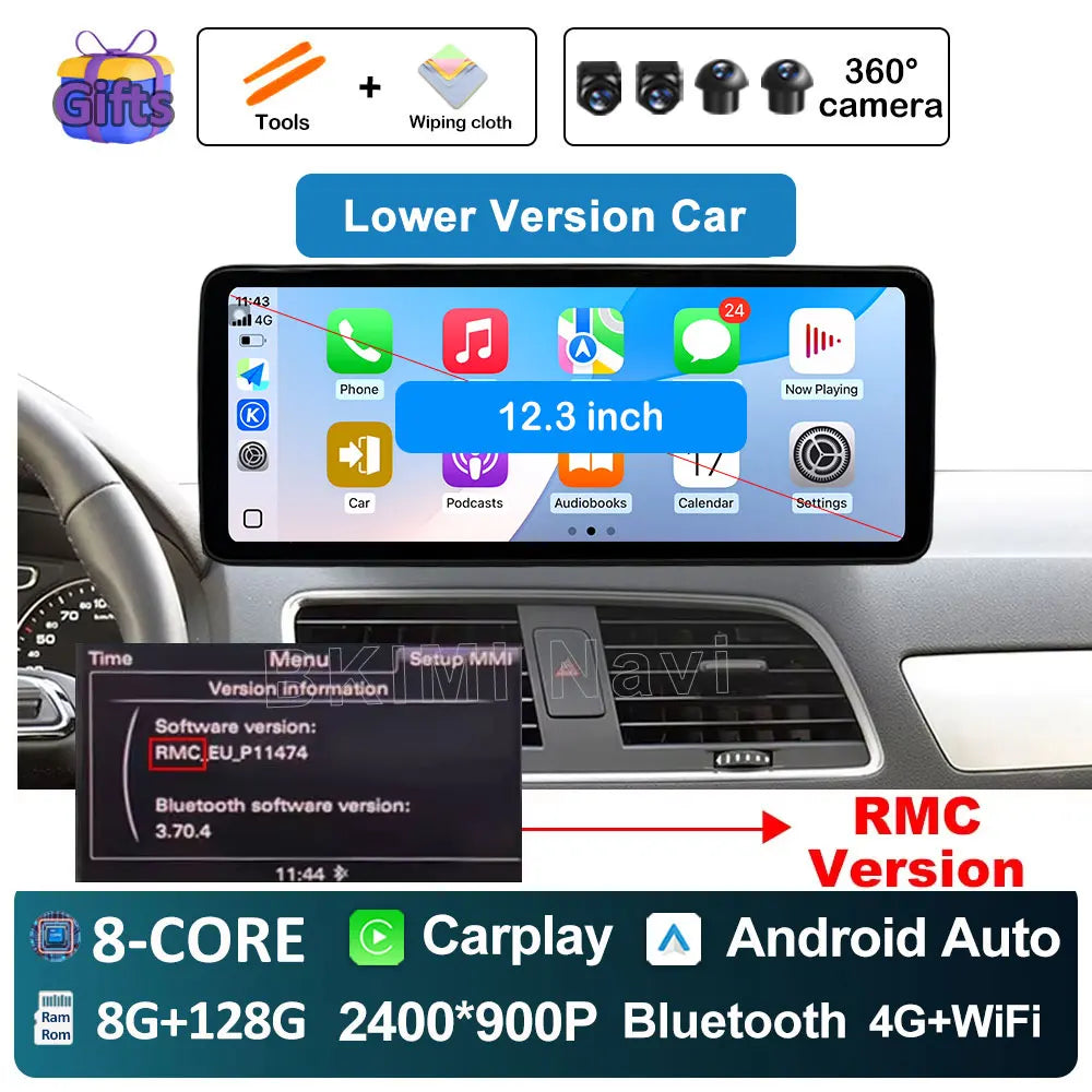 Android OS Car Radio for Audi Q3 2013 2014 2015 2016- 2018 Video Multimedia Player 4G GPS Navi Carplay Auto Accessories DSP BT