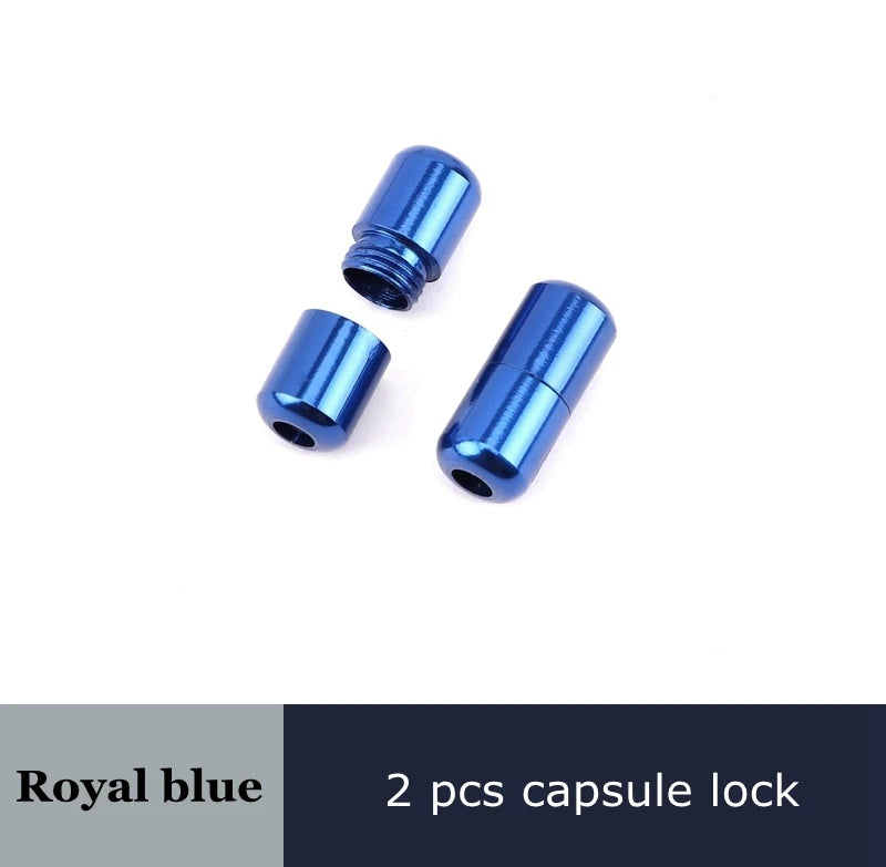 Round Shoelaces Capsule Buckle Aluminum Shoe Laces Without Ties Metal Lock Children And Adults Sneakers Shoelace Accessories