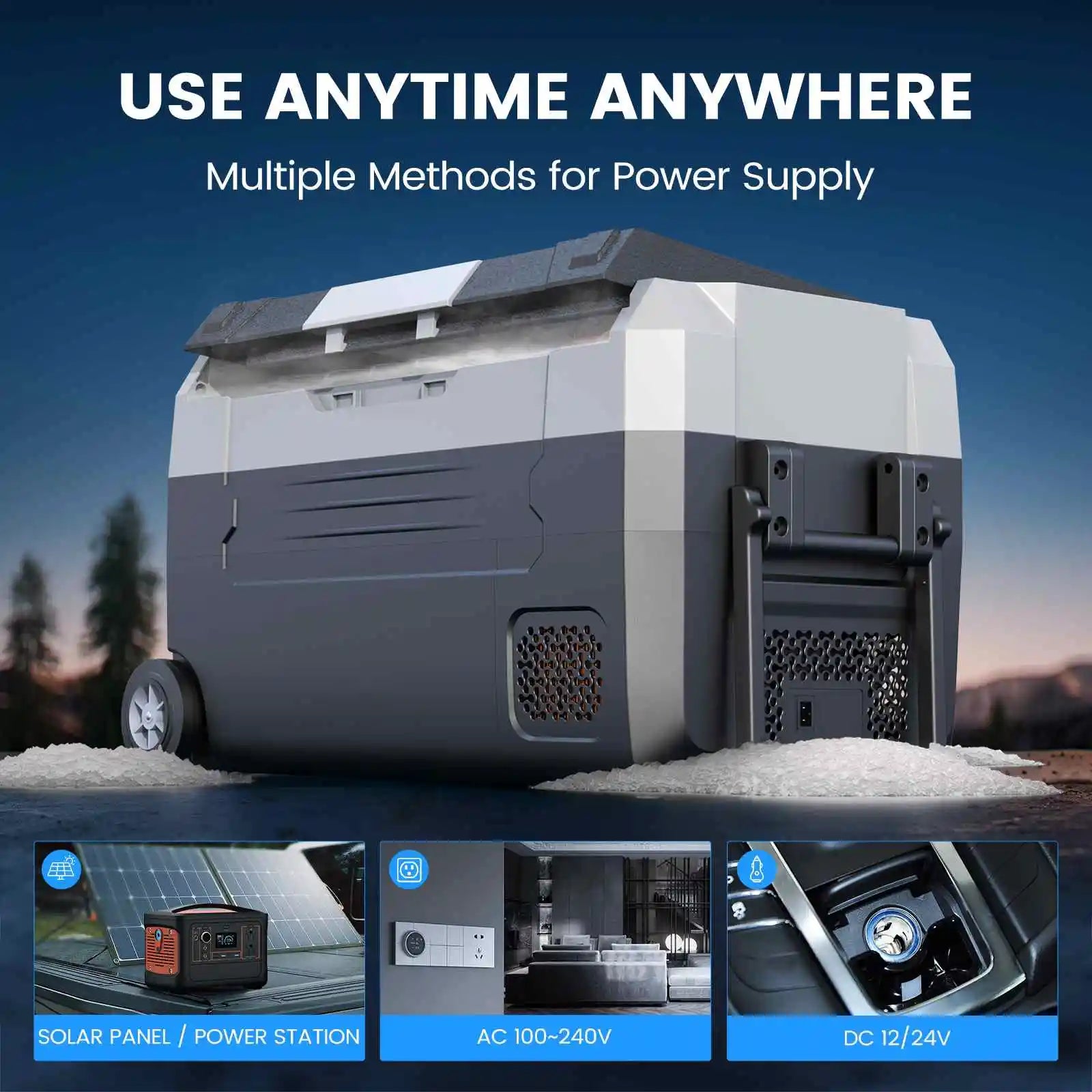 KROAK Car Refrigerator 12V 24V RV Car Fridge Dual Zone APP Control 35L 45L 55L Portable Refrigerator Freezer for Camping Travel