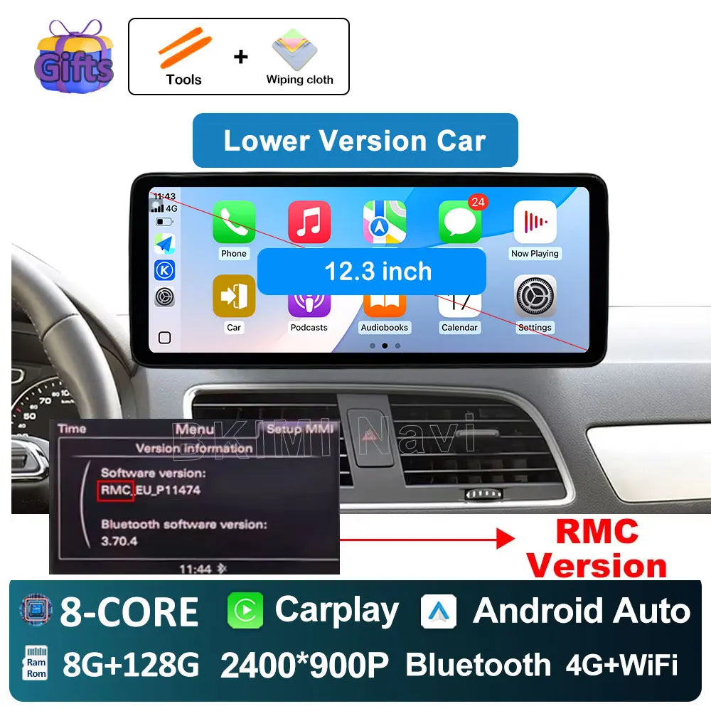 Android OS Car Radio for Audi Q3 2013 2014 2015 2016- 2018 Video Multimedia Player 4G GPS Navi Carplay Auto Accessories DSP BT