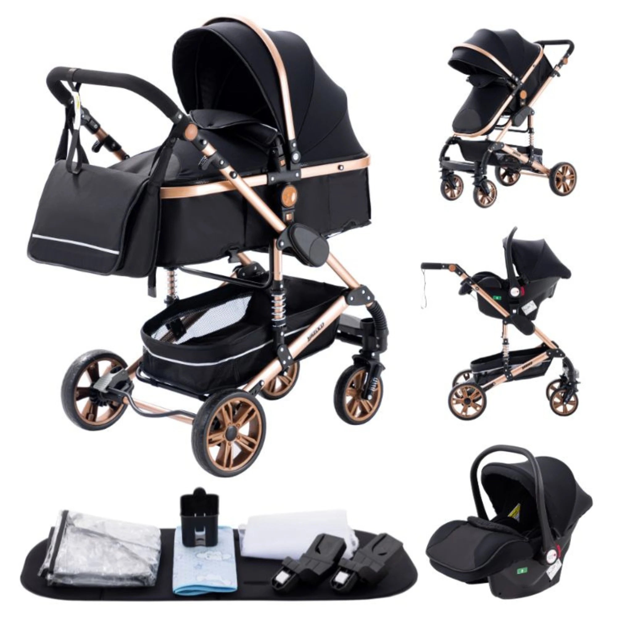 Baby Stroller 3 in 1 Easy Folding Multifunctional Stroller Travel Portable Baby Carriage Safety Seat EU Standard Free Shipping