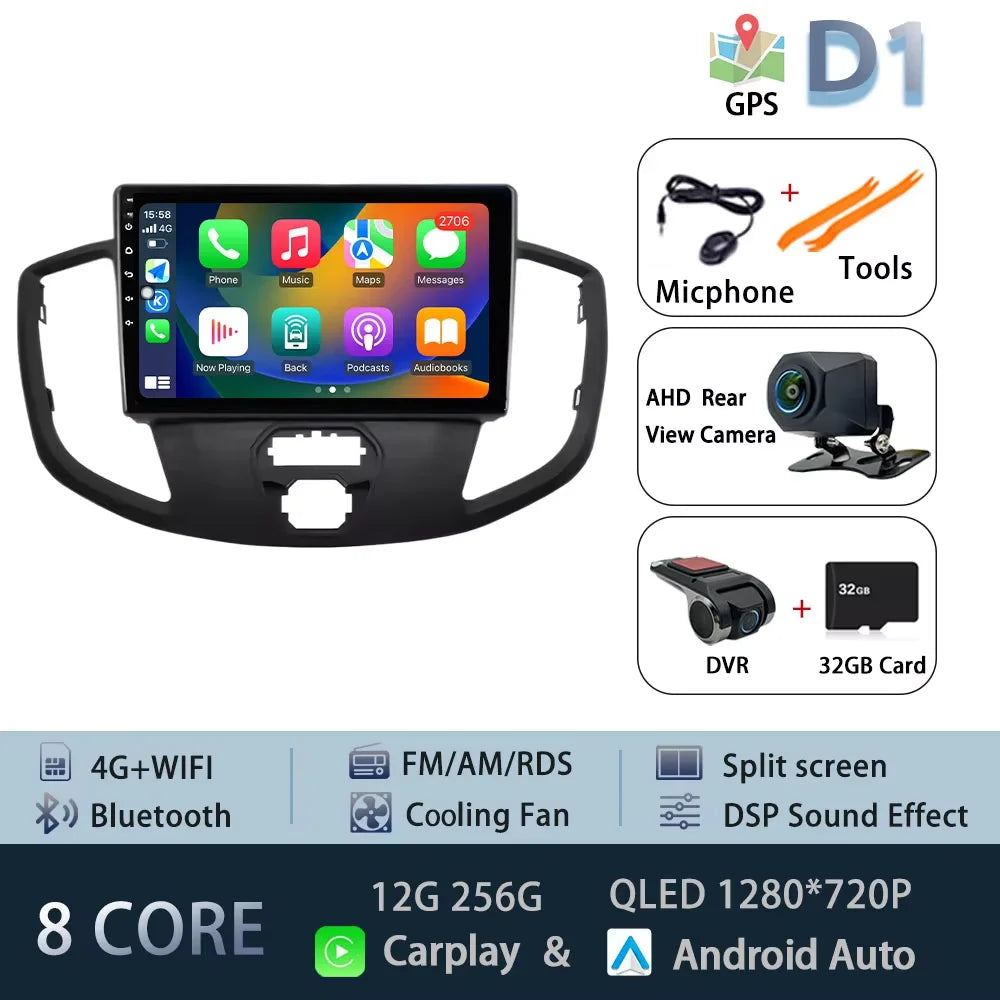 Android 15 for Ford Transit 2015 - 2018 Qualcomm Snapdragon Navigation 4G WIFI  Multimedia Player Auto Carplay auto BT