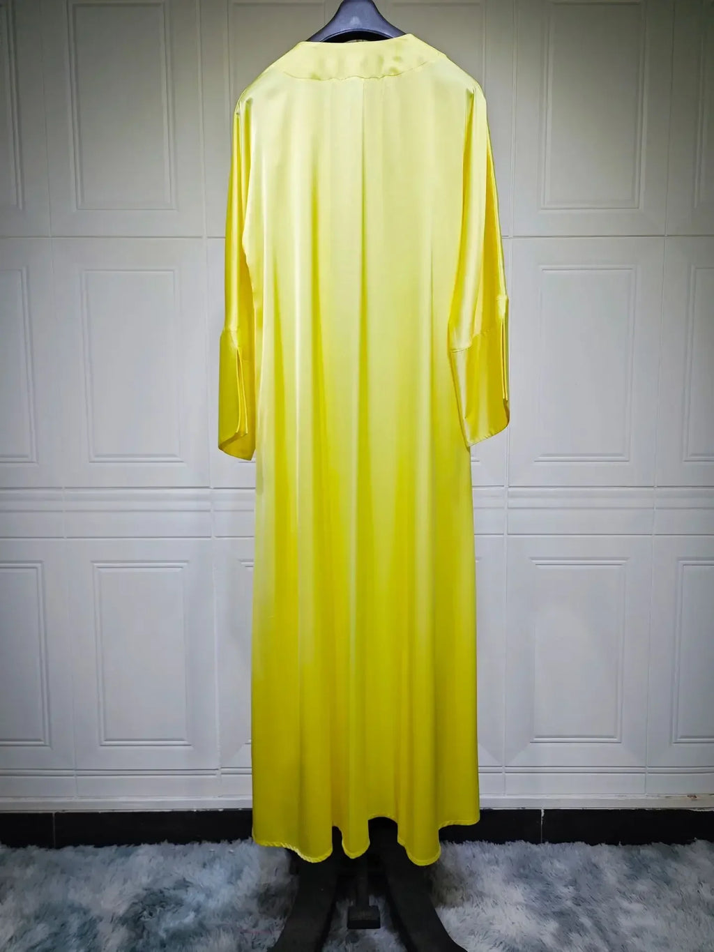 Muslim Women Pink Satin Kimono Abaya Damen Dubai Elegant Luxury Kaftan Modest Dress Islam Caftan Marocain Robe Femme Musulmane