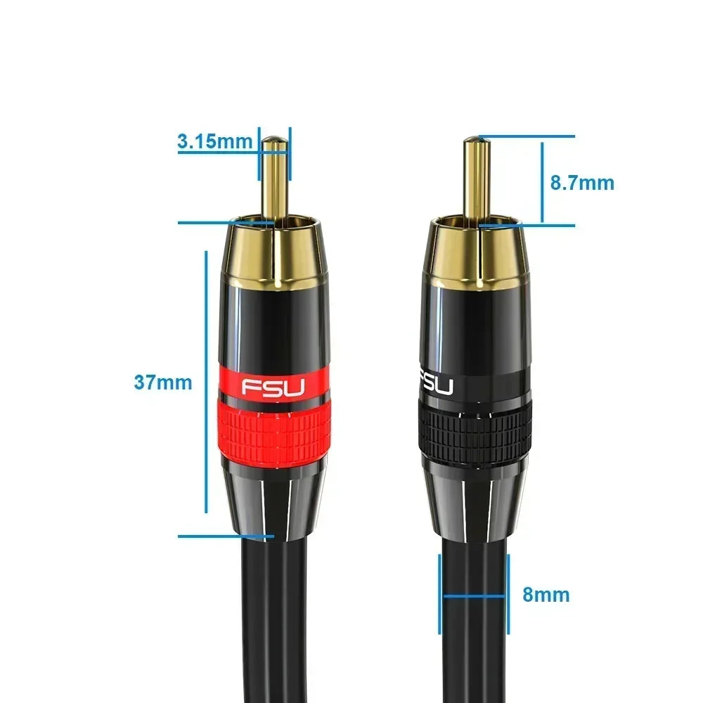 Coaxial Digital Audio RAC Cable SPDIF RCA to RCA Cable Audio Video Male for DVD Projector TV Speaker Amplifier 0.5M 1M 2M 3M 5M