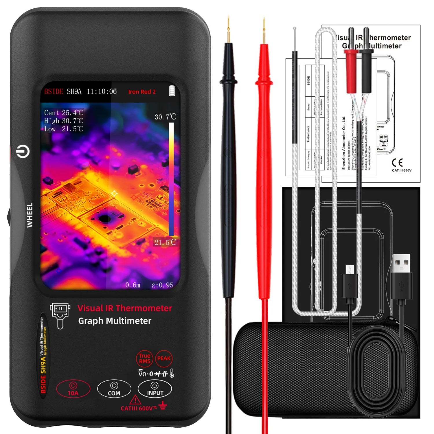 BSIDE SH7 320*320 Thermal Imager Camera 20000 Counts Touchscreen Digital Multimeter 2 in 1 IR Camera for Macro lens Repair PCB